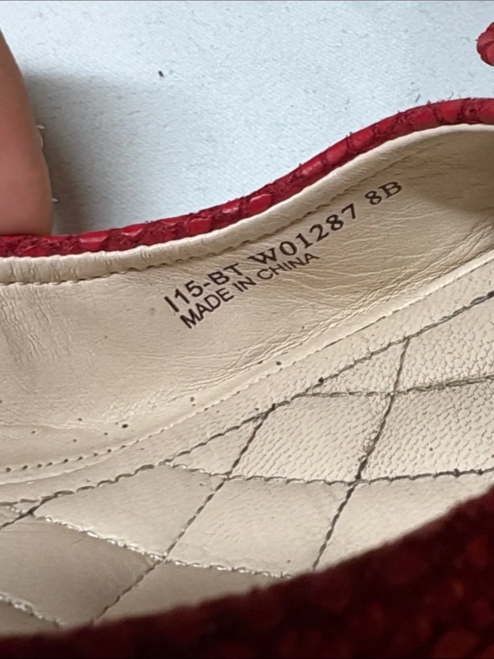 Cole Haan Red Textured Leather Wedge Flat Size 8